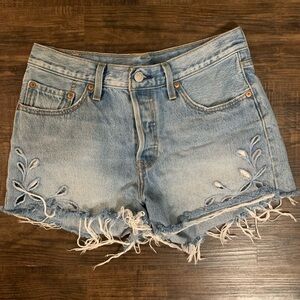 Levi’s Floral Cutout Shorts